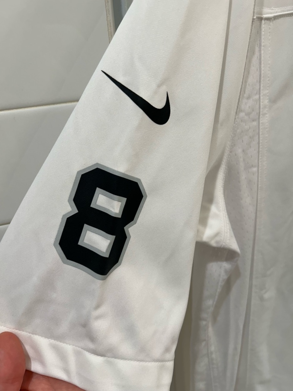 NWT Nike Las Vegas Raiders Josh Jacobs #8 On-Field Jersey - Men's Large - White - Picture 6 of 12